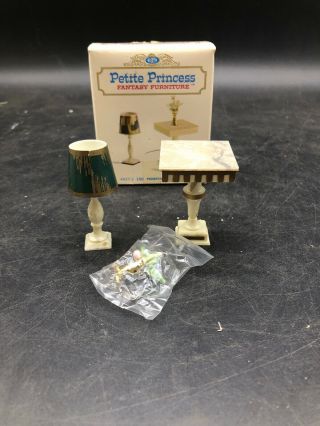 Vintage Petite Princess Fantasy Doll House Furniture Pedestal Table Set