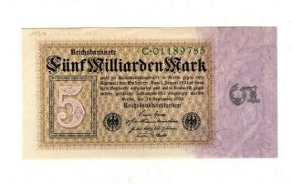 Xxx - Rare German 5 Billion Mark Weimar Inflation Banknote 1923 Unc