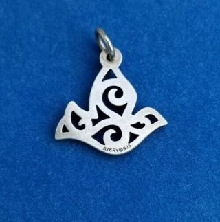 James Avery sterling silver 925 rare strong Avery mark flying dove charm pendant 3