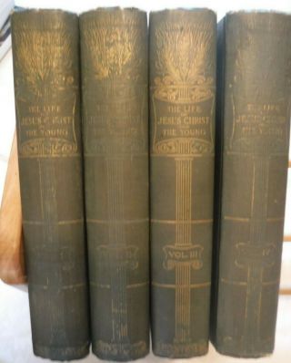 The Life Of Jesus Christ For The Young Book Set Vol.  1 - 4 Antique 1913 Hardcovers