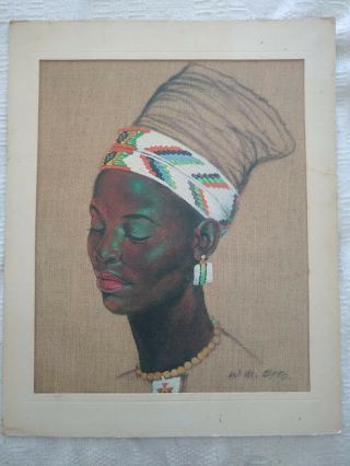 W.  M.  Otto Print African Woman 16 " X20 " Matted