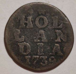 Dutch Republic 1 duit,  1739 VERY RARELY 2