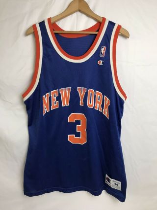 Vintage John Starks Champion York Knicks Jersey 3 Nba Rare 90s Size 44