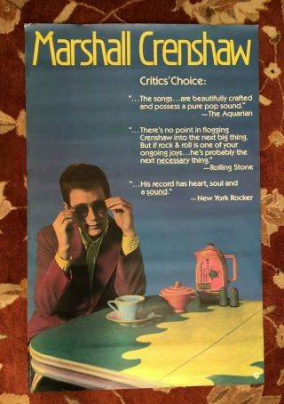 Marshall Crenshaw On Warner Bros Rare Promotional Poster From 1982