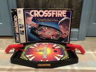 Rare Vintage Crossfire Rapid Fire Shoot Out Board Game W/ Box - 1987