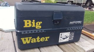 Old Pal Pf5400 Big Water Large Vintage 4 Tray Tackle Box.  Very Rare Blue