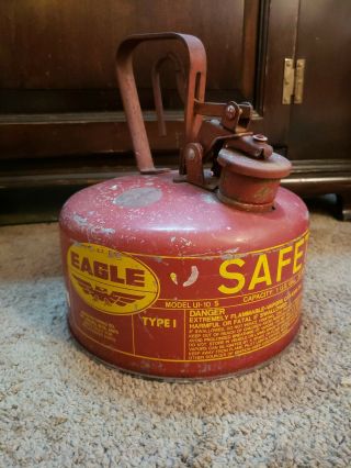Vintage Metal Eagle U1 - 10s Type I - 1 U.  S.  Gallon Safety Gas Can Antique