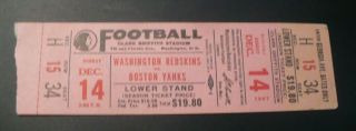 12/14/47 Rare Ticket Washington Redskins - Boston Yanks Nfl Football Stub