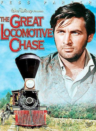 The Great Locomotive Chase Fess Parker Disney Civil War Rare With Insert