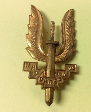 Sas “who Dares Wins” Badge Pin Device (1 3/4”) Vintage Rare Design