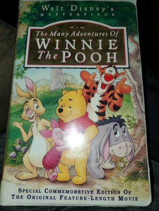 Walt Disney Masterpiece Many Adventures Of Winnie The Pooh Vhs Clamshell Rare