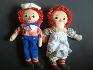 Vintage Knickerbocker 15 " Raggedy Ann & Andy Dolls