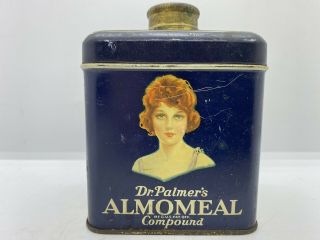 Vintage Rare Antique 1920’s Dr.  Palmer’s Almomeal Compound Advertising Tin Can 2
