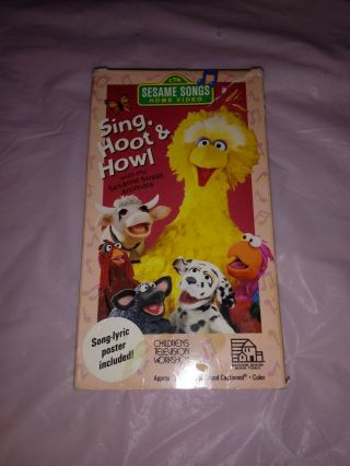 Sesame Street Sing Hoot & Howl Vhs Video 1991 Rare