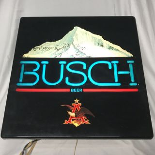 Vintage Busch Beer Lighted Sign Anheuser - Busch Rare Man - Cave Worthy 18x18
