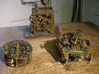 (3) Antique Clock Movements German Junghans French Japy & German Kienzle Restore