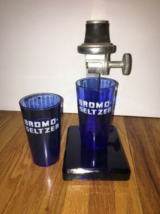 Rare Art Deco Drug Bromo Seltzer Dispenser By The Emerson Drug Co With Cups