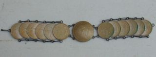 Old Republic De Chile Coin Chain Link Bracelet 1940 