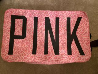 Victorias Secret Pink Leopard Print Dorm Storage Bin Box Laundry Shoe Trunk Rare