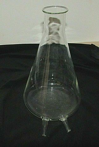 Rare Lg 2 Tube Filtration Flask,  Lab Chemistry Glassware 2000ml Pyrex Usa