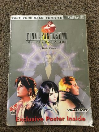Rare Final Fantasy Viii 8 Strategy Guide - Exclusive Poster Inside Version.