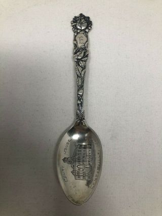 Alvin Sterling Silver Souvenir Spoon Court House Centerville Iowa