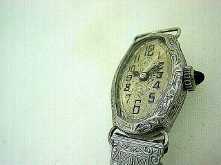 Swiss Winton Antique Ladies Watch,  Runs Fine,  Sapphire Crown,  Needs 1 Springpin,
