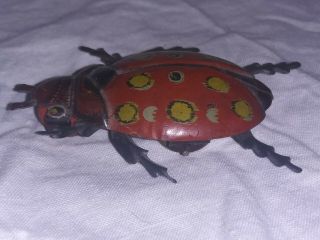 Antique German Tin Litho Toy Beetle / Insect On Wheels Germany Drgm