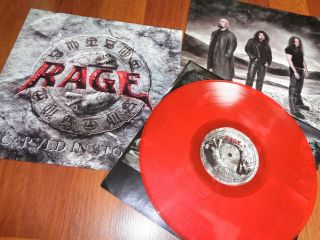 Rage ‎– Carved In Stone.  Org,  2008.  Red Marbled.  In,  Rare