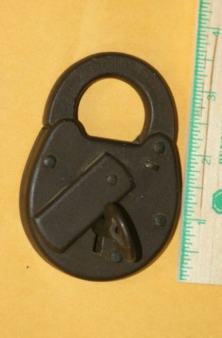 Antique Eagle Six Lever Padlock Made In Usa Old Steel Lever Lock With Key