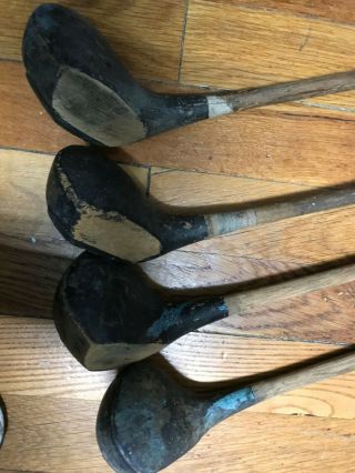 Four Antique Woods With Wooden Shafts - - - - - - - - - - - - - - - - - - - - - - - - - - - - - - - - - - - - - - - Bk