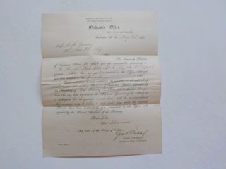 Civil War Document 1864 25th Indiana Secretary Of War Quarterly Returns Antique