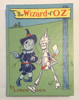 The Wizard Of Oz Vintage Hardcover Book Rare Blue Denslow Poster Cover Baum