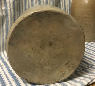 Antique Primitive Wax Sealer Pottery Crock Canning Jar Salt Glaze 9”x6” 3