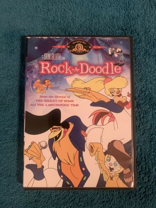 Rock - A - Doodle Rare Oop 1990 Dvd Classic Don Bluth Animation Cartoon Kids Mgm