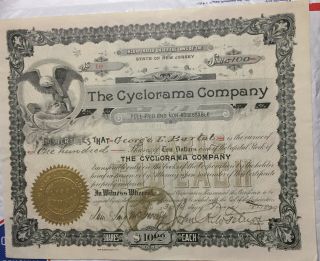 Rare Cyclorama Co. ,  Battle Of Gettysburg,  Stock Certif.  And Brochures