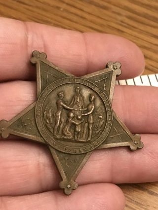 Antique Grand Army Of The Republic Gar Veterans Service Star Medal 1861 - 66 M24