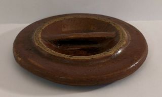 Antique Stoneware Crock Jug Bean Pot Preserve Lid Only Red Wing ? Bar Handle