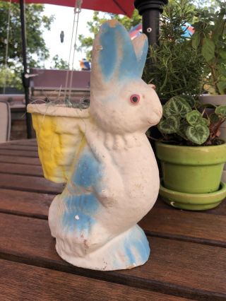 Antique Paper Mache Toy Antique Easter Bunny Candy Container Collectible Rabbit
