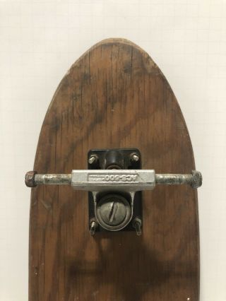 Vintage Wood Skateboard 70 ' s With ACS - 500 Trucks RARE - NEEDS WHEELS 3