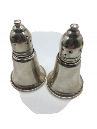 Sterling Silver Duchin Creation Weighted Salt Pepper Shakers Glass -