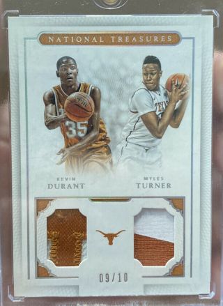 Kevin Durant/myles Turner 2016 Panini National Treasures Patch Card 9/10 Rare