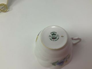 Vintage Rosina Fine Bone China England Pansies Tea Cup And Saucer 3