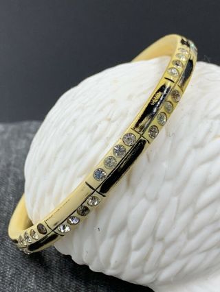 Antique Art Deco Celluloid & Rhinestone Bangle Bracelet
