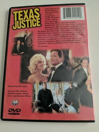 TEXAS JUSTICE DVD - Heather Locklear,  Peter Strauss - Slim Case - RARE OOP 2