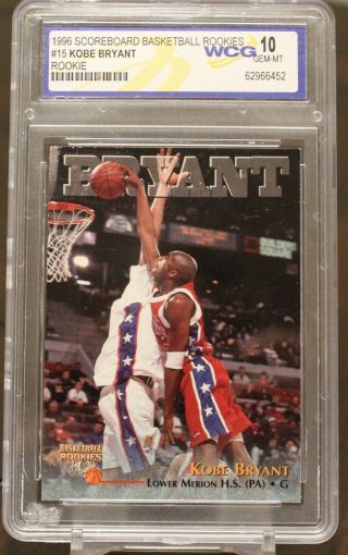 1996 97 Kobe Bryant Lakers The Score Board 15 Rookie Card Wcg Grade 10 Gem