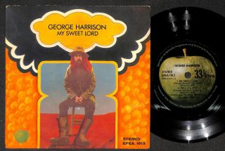 Beatles George Harrison My Sweet Lord Mega Rare Singapore 7 " Ep Apple Eep1617