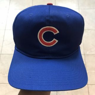 Vintage Chicago Cubs Snapback Hat Cap Rare 90s Twins Plain Logo