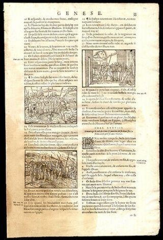 Genesis 38 - 39 1581 French Bible Leaf Woodcuts Depict Life Of Joseph In Egypt