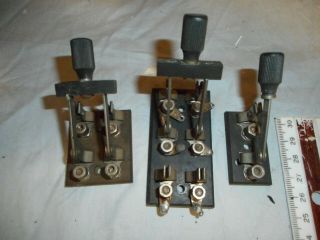 Antique Electrical Single & Double Throw Bakelite Base Knife Switches